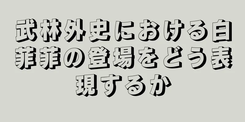 武林外史における白菲菲の登場をどう表現するか