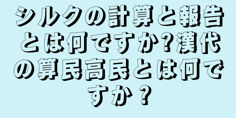 シルクの計算と報告とは何ですか?漢代の算民高民とは何ですか？
