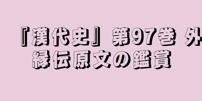 『漢代史』第97巻 外縁伝原文の鑑賞