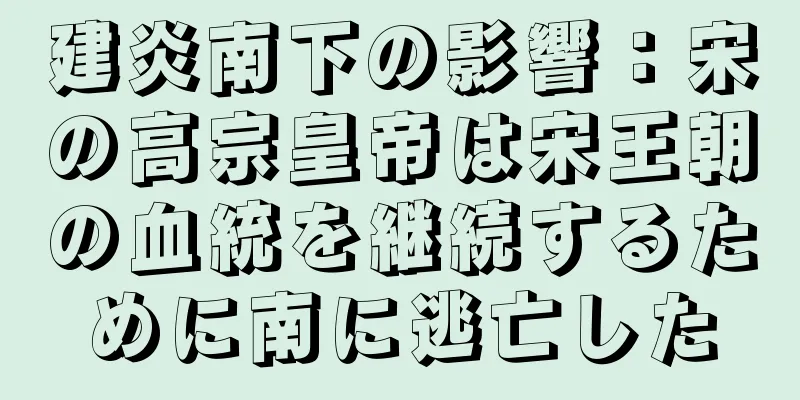 建炎南下の影響：宋の高宗皇帝は宋王朝の血統を継続するために南に逃亡した