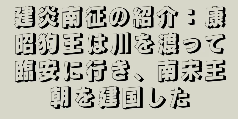 建炎南征の紹介：康昭狗王は川を渡って臨安に行き、南宋王朝を建国した