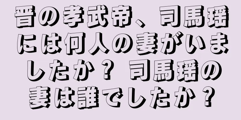 晋の孝武帝、司馬瑶には何人の妻がいましたか？ 司馬瑶の妻は誰でしたか？