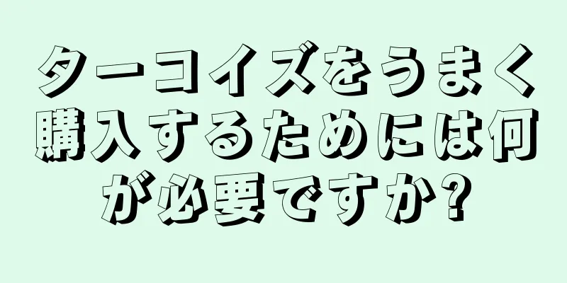 ターコイズをうまく購入するためには何が必要ですか?
