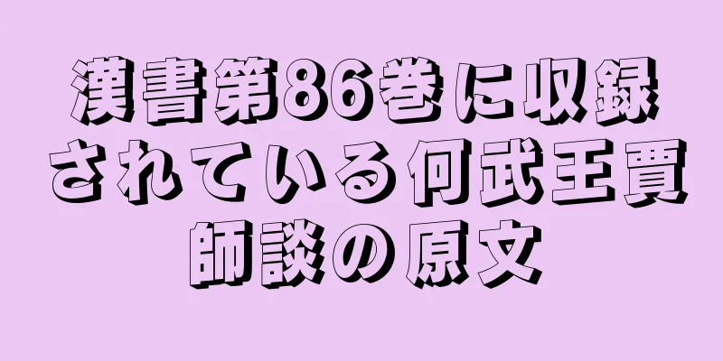 漢書第86巻に収録されている何武王賈師談の原文