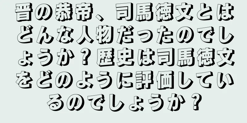 晋の恭帝、司馬徳文とはどんな人物だったのでしょうか？歴史は司馬徳文をどのように評価しているのでしょうか？
