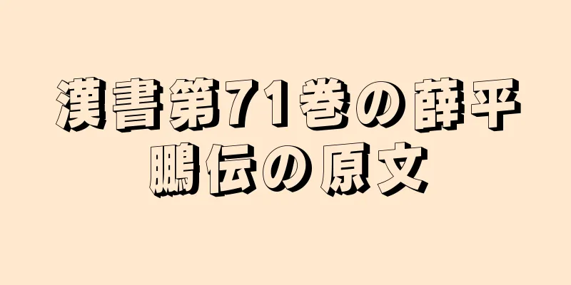 漢書第71巻の薛平鵬伝の原文