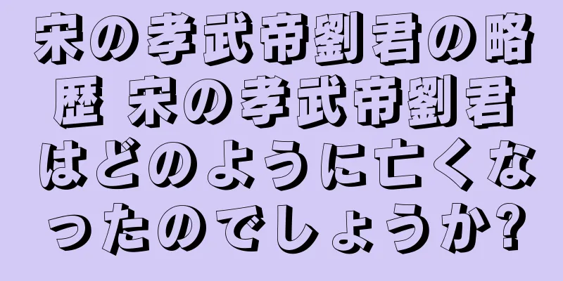宋の孝武帝劉君の略歴 宋の孝武帝劉君はどのように亡くなったのでしょうか?