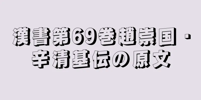 漢書第69巻趙崇国・辛清基伝の原文