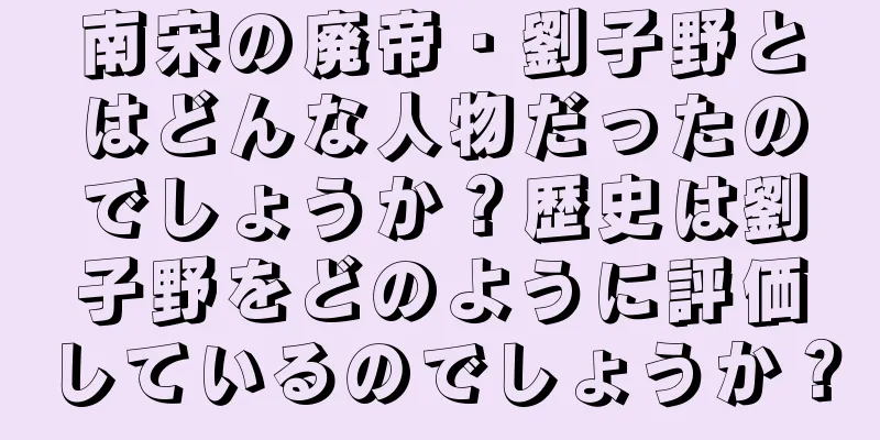 南宋の廃帝・劉子野とはどんな人物だったのでしょうか？歴史は劉子野をどのように評価しているのでしょうか？