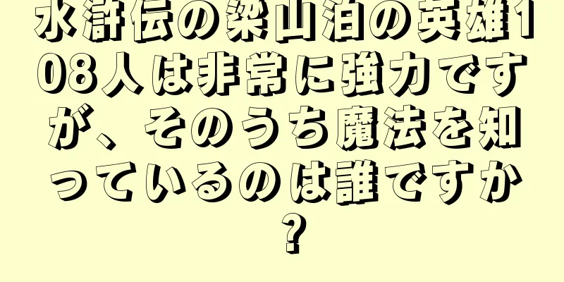 水滸伝の梁山泊の英雄108人は非常に強力ですが、そのうち魔法を知っているのは誰ですか？