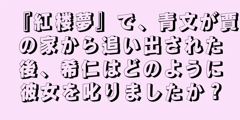 『紅楼夢』で、青文が賈の家から追い出された後、希仁はどのように彼女を叱りましたか？