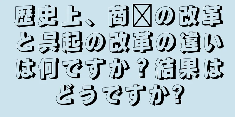 歴史上、商阳の改革と呉起の改革の違いは何ですか？結果はどうですか?
