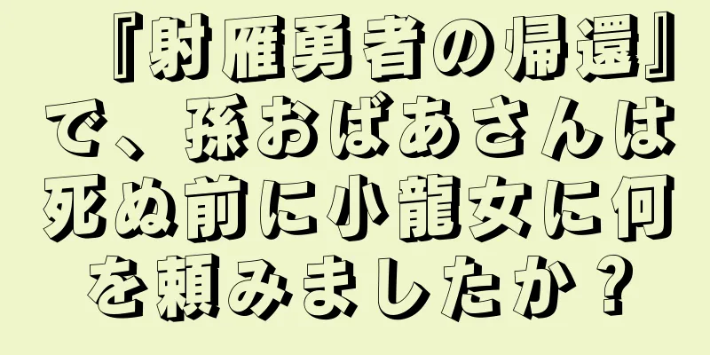 『射雁勇者の帰還』で、孫おばあさんは死ぬ前に小龍女に何を頼みましたか？