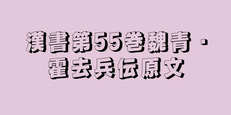 漢書第55巻魏青・霍去兵伝原文