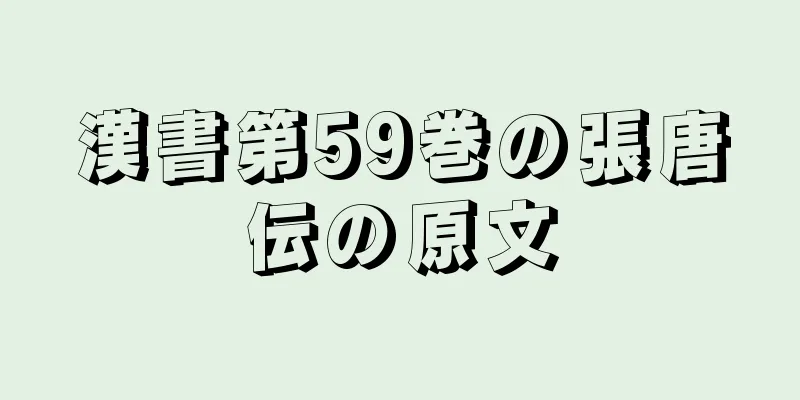 漢書第59巻の張唐伝の原文
