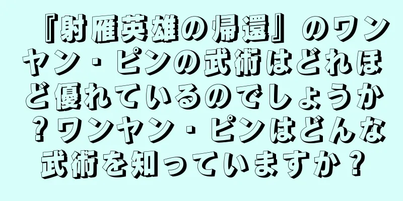 『射雁英雄の帰還』のワンヤン・ピンの武術はどれほど優れているのでしょうか？ワンヤン・ピンはどんな武術を知っていますか？