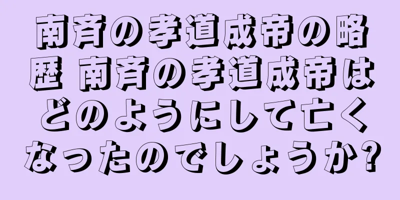 南斉の孝道成帝の略歴 南斉の孝道成帝はどのようにして亡くなったのでしょうか?