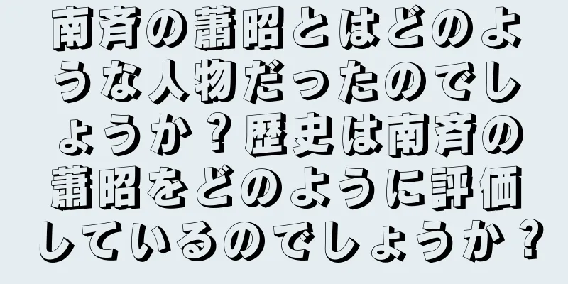 南斉の蕭昭とはどのような人物だったのでしょうか？歴史は南斉の蕭昭をどのように評価しているのでしょうか？