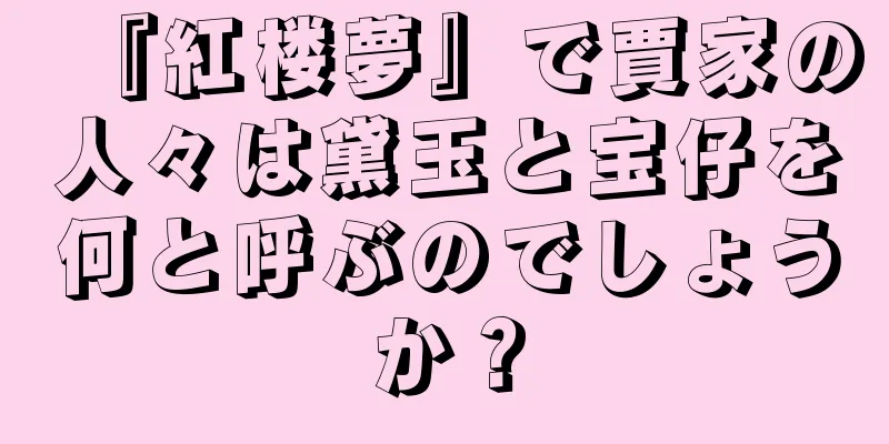 『紅楼夢』で賈家の人々は黛玉と宝仔を何と呼ぶのでしょうか？
