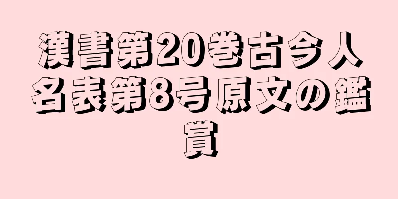 漢書第20巻古今人名表第8号原文の鑑賞
