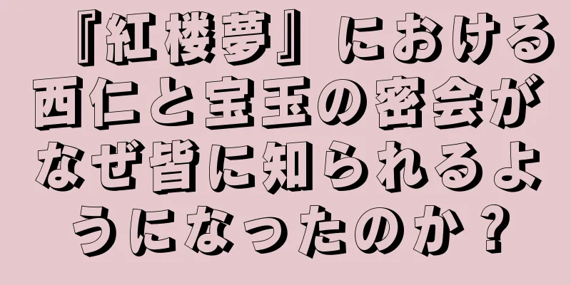 『紅楼夢』における西仁と宝玉の密会がなぜ皆に知られるようになったのか？