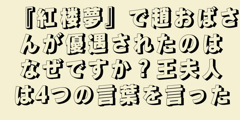 『紅楼夢』で趙おばさんが優遇されたのはなぜですか？王夫人は4つの言葉を言った