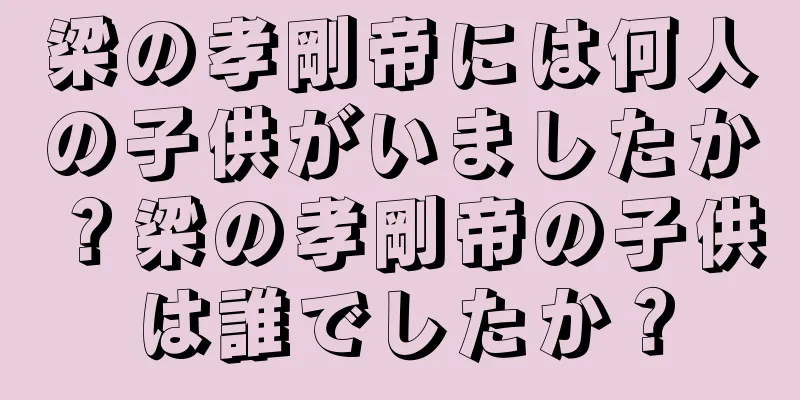 梁の孝剛帝には何人の子供がいましたか？梁の孝剛帝の子供は誰でしたか？