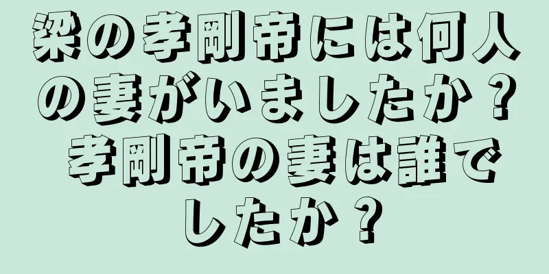 梁の孝剛帝には何人の妻がいましたか？ 孝剛帝の妻は誰でしたか？
