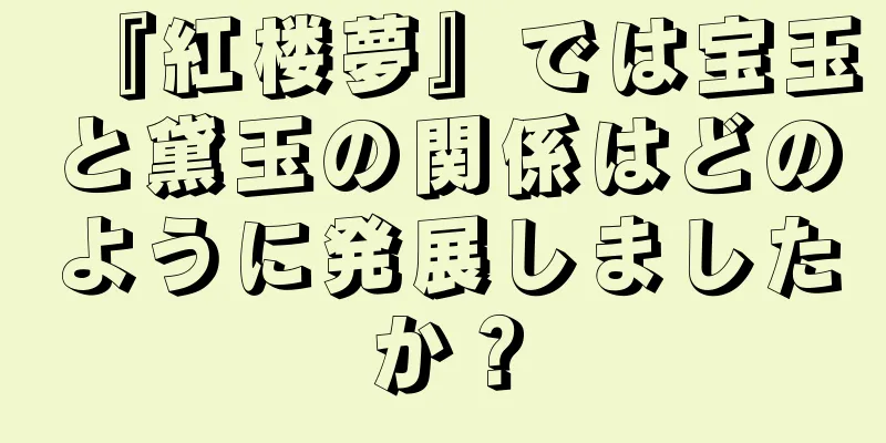 『紅楼夢』では宝玉と黛玉の関係はどのように発展しましたか？