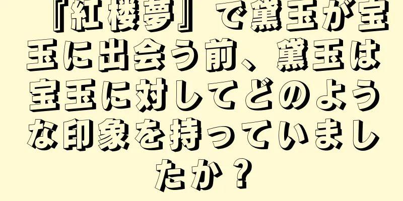 『紅楼夢』で黛玉が宝玉に出会う前、黛玉は宝玉に対してどのような印象を持っていましたか？
