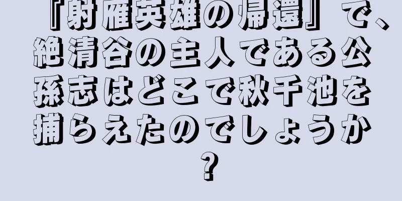 『射雁英雄の帰還』で、絶清谷の主人である公孫志はどこで秋千池を捕らえたのでしょうか？