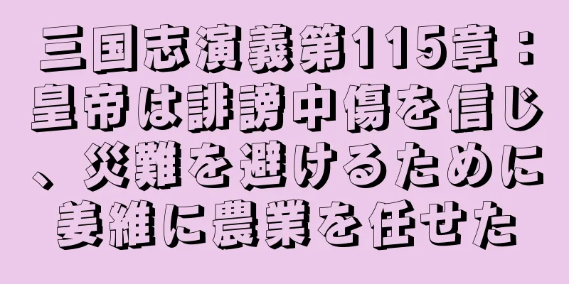 三国志演義第115章：皇帝は誹謗中傷を信じ、災難を避けるために姜維に農業を任せた