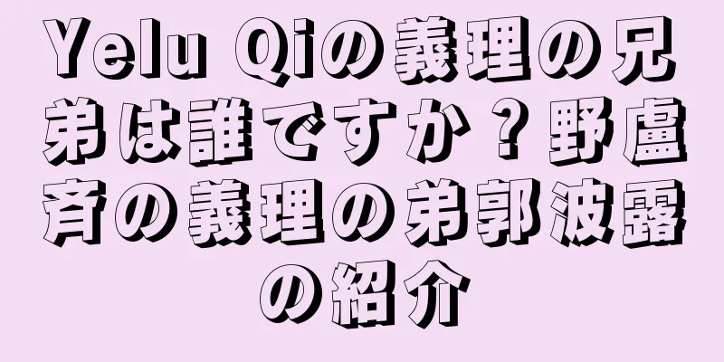 Yelu Qiの義理の兄弟は誰ですか？野盧斉の義理の弟郭波露の紹介