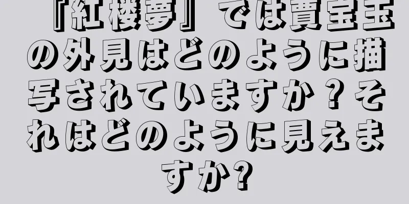『紅楼夢』では賈宝玉の外見はどのように描写されていますか？それはどのように見えますか?