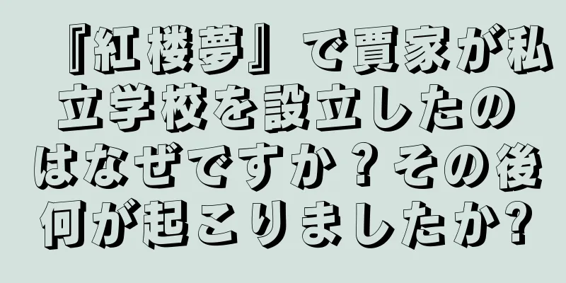 『紅楼夢』で賈家が私立学校を設立したのはなぜですか？その後何が起こりましたか?
