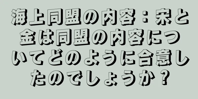 海上同盟の内容：宋と金は同盟の内容についてどのように合意したのでしょうか？