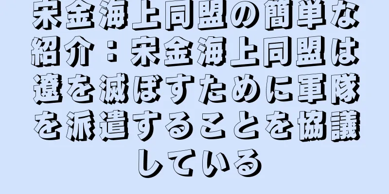 宋金海上同盟の簡単な紹介：宋金海上同盟は遼を滅ぼすために軍隊を派遣することを協議している