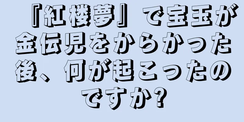 『紅楼夢』で宝玉が金伝児をからかった後、何が起こったのですか?