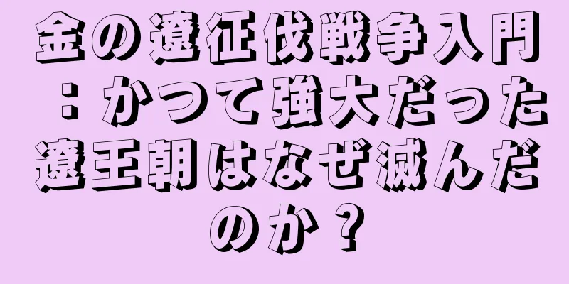 金の遼征伐戦争入門：かつて強大だった遼王朝はなぜ滅んだのか？