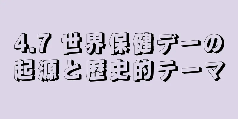 4.7 世界保健デーの起源と歴史的テーマ