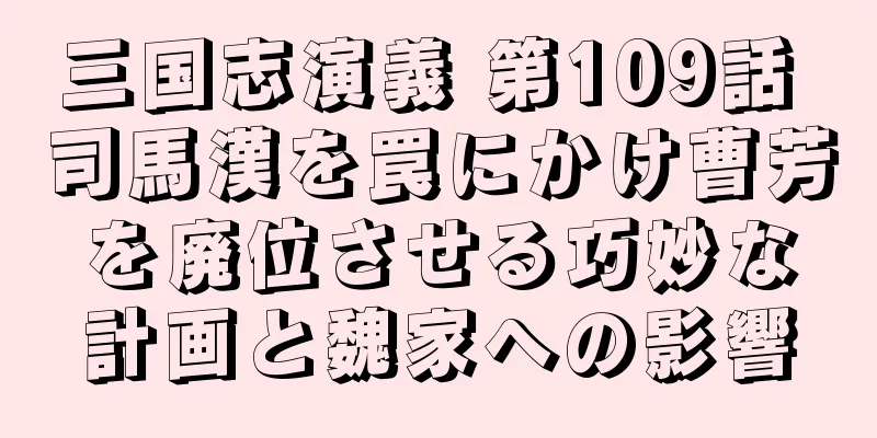 三国志演義 第109話 司馬漢を罠にかけ曹芳を廃位させる巧妙な計画と魏家への影響