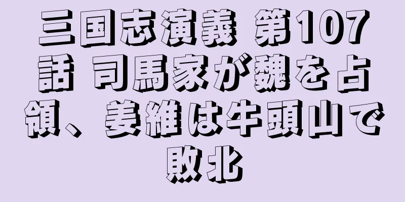 三国志演義 第107話 司馬家が魏を占領、姜維は牛頭山で敗北