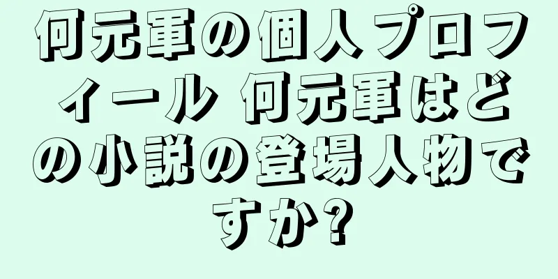 何元軍の個人プロフィール 何元軍はどの小説の登場人物ですか?