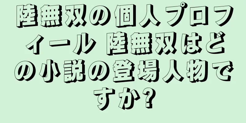陸無双の個人プロフィール 陸無双はどの小説の登場人物ですか?