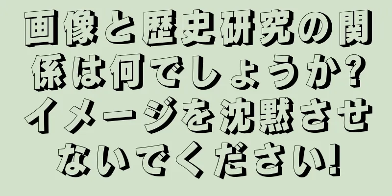 画像と歴史研究の関係は何でしょうか?イメージを沈黙させないでください!