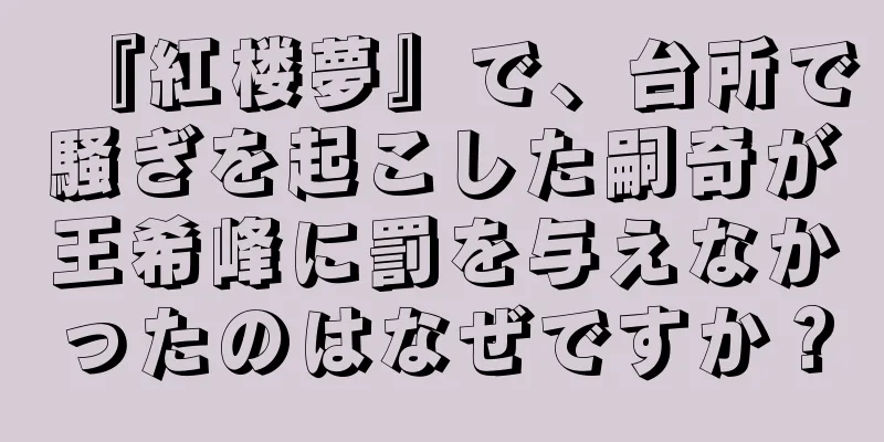 『紅楼夢』で、台所で騒ぎを起こした嗣奇が王希峰に罰を与えなかったのはなぜですか？