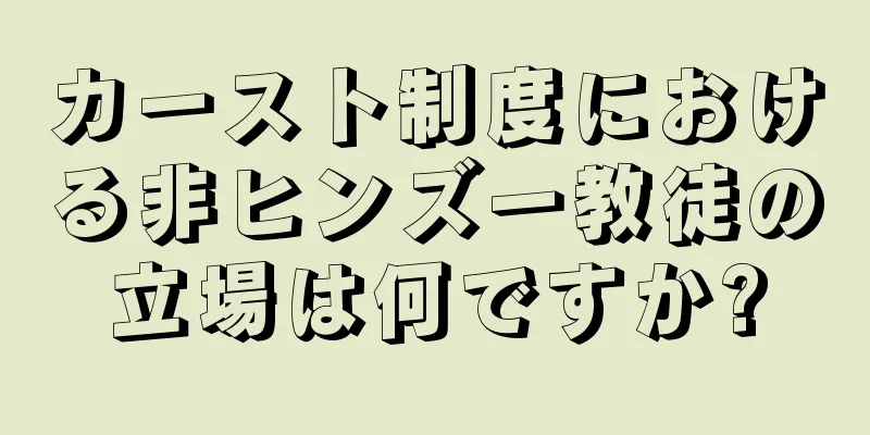 カースト制度における非ヒンズー教徒の立場は何ですか?