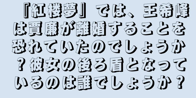 『紅楼夢』では、王希峰は賈廉が離婚することを恐れていたのでしょうか？彼女の後ろ盾となっているのは誰でしょうか？