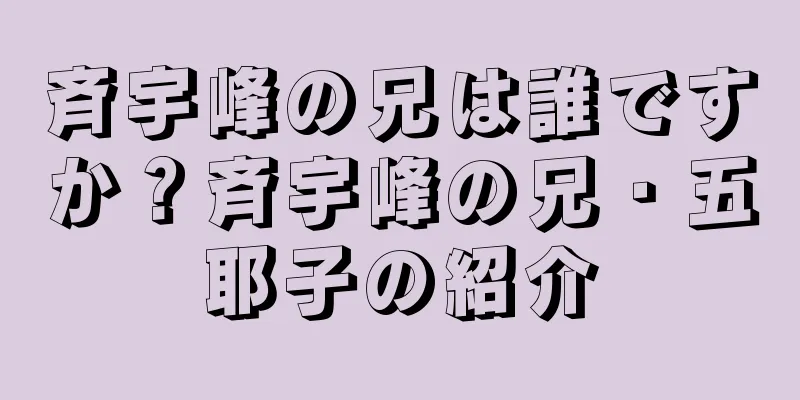 斉宇峰の兄は誰ですか？斉宇峰の兄・五耶子の紹介