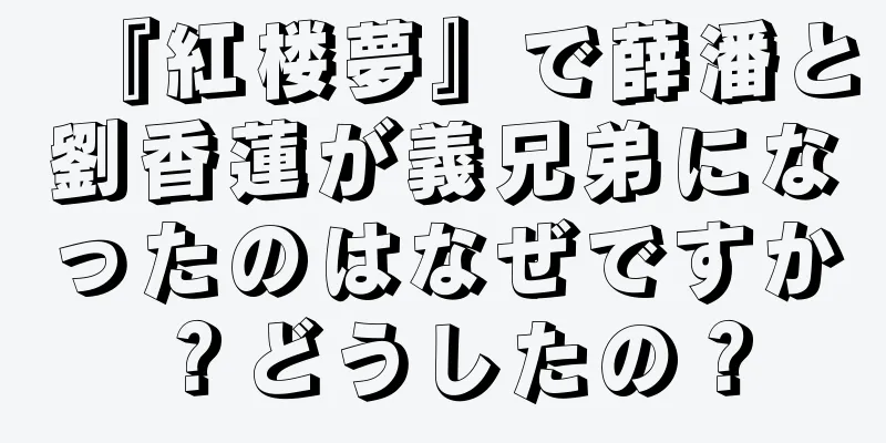 『紅楼夢』で薛潘と劉香蓮が義兄弟になったのはなぜですか？どうしたの？